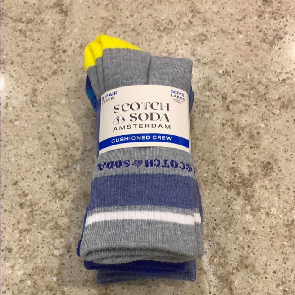 NWT Scotch & Soda 3-Pack Quarter Length Socks Size Large
